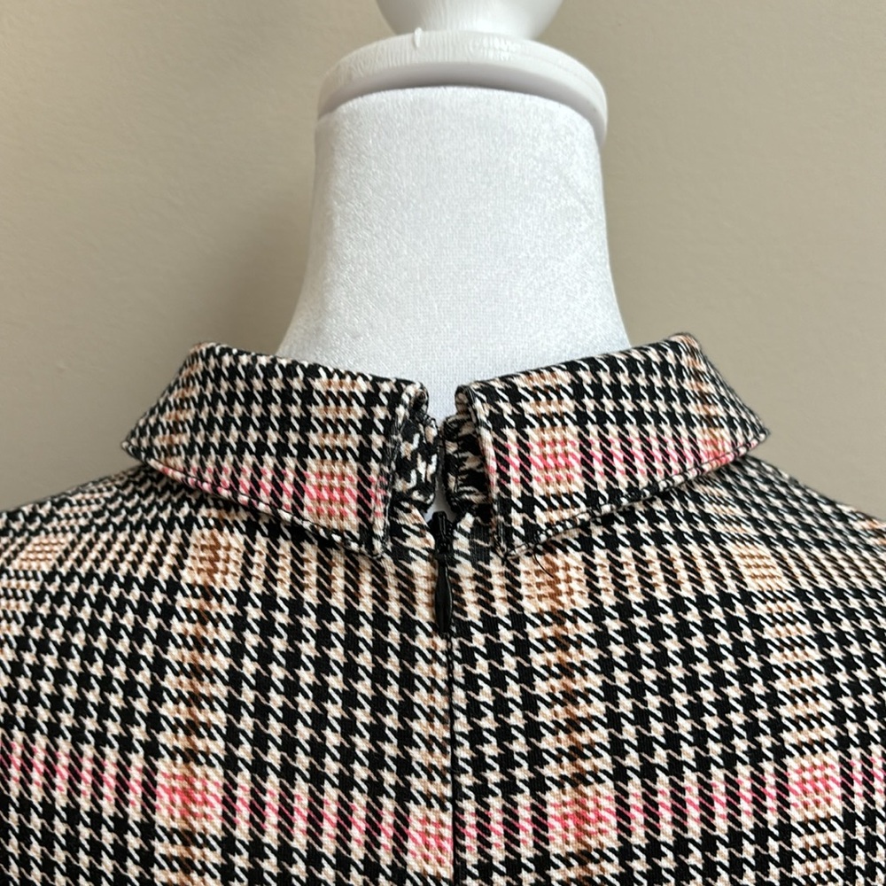 NWT Loft Plaid Ponte Button Pocket Shift Dress Size Small - Picture 4 of 9